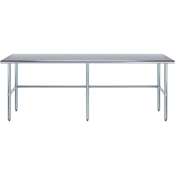 18 In. X 96 In. Open Base Stainless Steel Metal Table